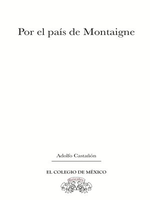cover image of Por el país de Montaigne